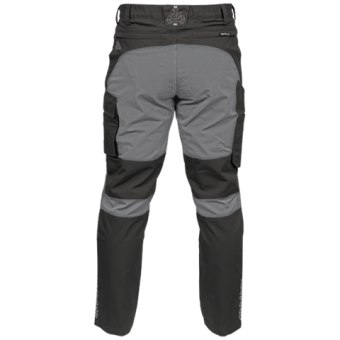 Штани робочі 4-WAY стреч SERWAL чорно-сірі YATO розм M/ 84-90 см, ріст- 170-180 см, 11 кишень [10]