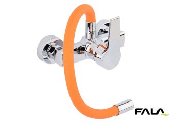 FALA Змішувач води настінний "FLEXIBLE" з гнучкою оранжевою лійкою  | 75673