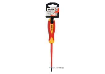 YATO Викрутка плоска діелектрична ізольована YATO : шліц SL3.5 x 100 мм. VDE до 1000V  | YT-28174