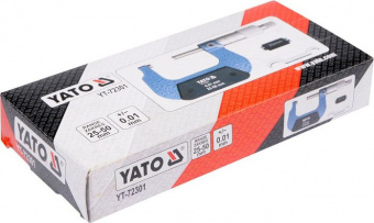 YATO Мікрометр YATO з точністю 0.01 мм в діапазоні 25 - 50 мм  | YT-72301