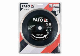 YATO Диск відрізний алмазний по гресу, склу, кераміці YATO Ø=230х2.2х10х22.2 мм,в мокрому режимі  | 