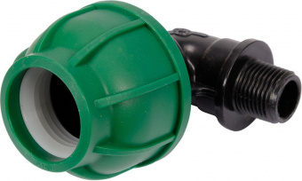FLO Коліно 90° до водяних пластикових труб з зовн. різьбою 32 мм-1/2" поліпропілен, для тиску 1 MPa 