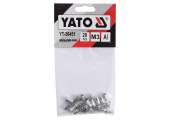 YATO Нітогайка алюмінієва YATO; М3, l= 9 мм, 20 шт.  | YT-36451