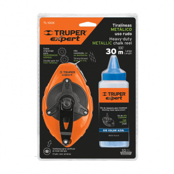 TRUPER TL-100X Шнур розмічувальний швидкозмотуваний, алюмінієвий кейс, 30м, з фарбою 113г