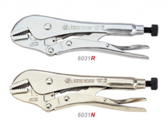 KING TONY Зажим с фиксатором L=178 мм прямой, хром | 6031-07R