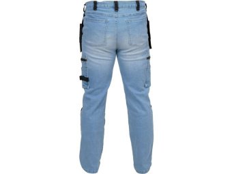 YATO Штани робочі джинс стрейч YATO розмір S/ 74-82 см, ріст- 164-172 см, голубі, 17 кишень, 71% бав