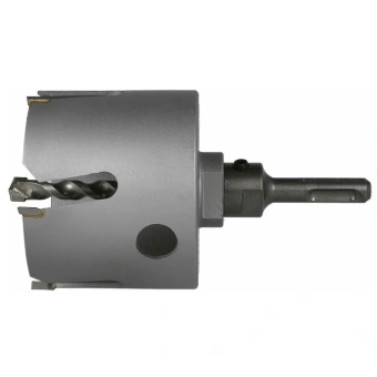 Коронка HELLER 68 мм ALLMAT в сборе, хвостовик SDS-plus, алюминий, кирпич, гипсокартон (26157)