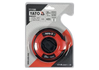 YATO Рулетка вимірювальна сталева YATO : L= 20 м, b= 13 мм, ручне змотування, закритий корпус  | YT-