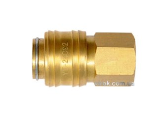 YATO Швидкознімне латунне з'єднання пневматичне YATO, Ø= 1/4" і внутр. різьбове Ø= 1/4"  | YT-24092