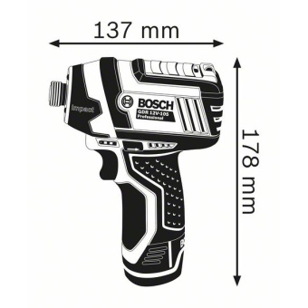 Акумуляторний ударний гайковерт Bosch GDR 12V-105 (12 В, без АКБ, 105 Н*м) (06019A6901)