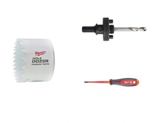 MILWAUKEE Набор электрика (коронка HOLEDOZER CARBIDE 68мм, хвостовик коронки 32 -210мм, отвертка VDE