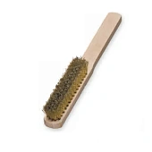 Щетка ручная для тонкой очистки 225 х 110 мм, латунная проволока 0,15 мм, 4-рядная LESSMANN (126411)