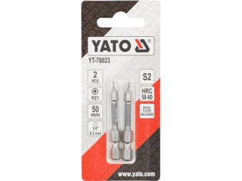 Насадка викруткова YATO PZ1 х 50мм. HEX 1/4", покрита нікелем, 2шт.[10]