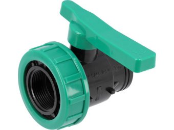 Кран кульовий до водяних пластикових труб  Ø= 5/4" Х 5/4" F/F-різьб FLO з поліпроп, для тиску 16Bar