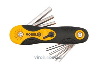 VOREL Ключ 6-гранний L-подібнний : розкладний, М1.5-8 мм. Cr-V. 8 елем.  | 56506