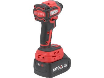 Безщітковий ударний шуруповерт YATO 18 В Li-Ion 4 АхГод; КМ= 230 Nm, до 6-гран. тримачів- 1/4" [6]