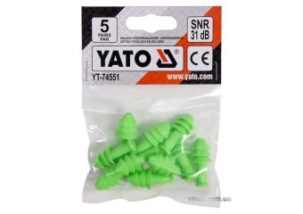 YATO Протишумові беруші YATO : 31 дБ, силіконові, 5 пар  | YT-74551