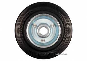 VOREL Колесо з чорної гуми ; Ø= 200 мм, b= 44 мм, навантаж.- 150 кг  | 87456