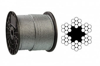 Трос  5,0 мм DIN 3055 (6x7) ЦБ