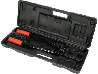 YATO Прес-кліщі для труб PEX-AL.-PEX і PERT YATO; l= 42 см, розвід губ- 25 мм. з насадк U-тип 16/20/