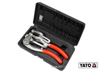 YATO Кліщі для проколювання отворів YATO в листов. металі ≤ 1 мм, 14 насадок Ø= 2-7 мм, 16 шт + кейс
