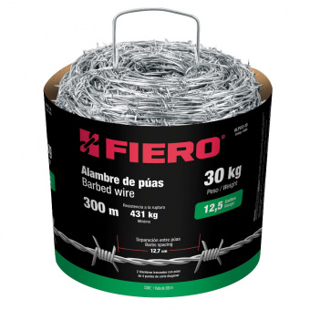 Fiero ALPU12-30 Дріт колючий d2,4мм, бухта 300м, 30 кг