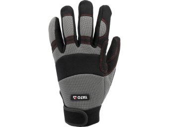 Рукавиці робочі з м'якими прокладками YATO : штучна шкіра, поліуретан, спандекс, розмір 11 [12]