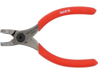 Щипці SEGERA для стопорних кілець YATO гнуті під 90° стискні, l= 130 мм, розвід- 12-25 мм [6/48]