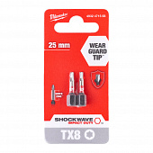 MILWAUKEE Біта SHOCKWAVE , TX8, 25мм, (2шт) | 4932471568