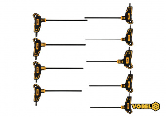 VOREL Набір ключів TORX : тип "Т", Т10-T50, L= 100-200 мм, Cr-V 6150, 9 шт  | 56639