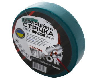 VIROK Стрічка ізоляційна : 18 мм 20 м x 0,18 мм ЗЕЛЕНА  | 23V014