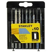 STANLEY STA28020 Набор из 10-ти полотен для лобзика. Посадка U-образная. Тип HCS/HSS. Универсал