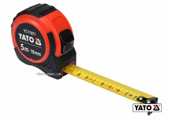 YATO Рулетка YATO : L= 5 м x 19 мм, з сталевою стрічкою, нейлоновим покриттям  | YT-71071