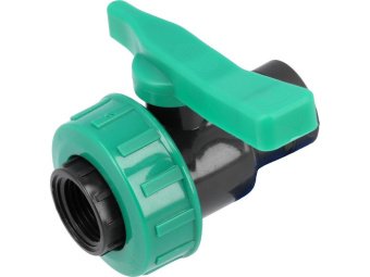 Кран кульовий до водяних пластикових труб  Ø= 1/2" Х 1/2" F/F-різьб FLO з поліпроп, для тиску 16Bar