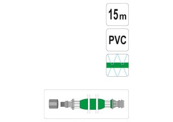 FLO Шланг плоский з отворами для зрошування : l=15 м, Ø=16мм, ПВХ, з швидкосполуч. наконечниками  | 