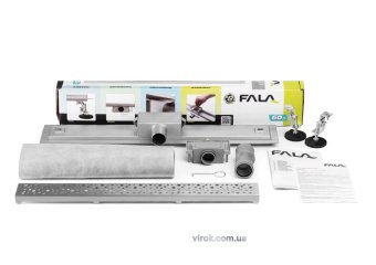 FALA Трап підлоговий для душу з нержавіючої сталі "NAPO" ; 50х 7х 5,2 см  | 75376