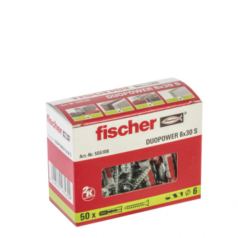 Fischer Дюбель DUOPOWER  6x30 S с шурупом 4,5 х 40