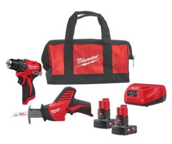 MILWAUKEE Набір з 2 акумуляторних інструментів M12 BLPP2A-402B (M12 BDD дриль-шурупокрут, C12 MT баг