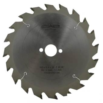 Диск пильный по дереву 160х2.4х1.4х20 мм, Z=20, зуб W (ATB), продольный+поперечный рез PROFITOOL