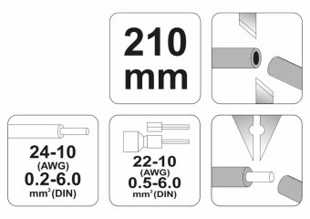 YATO Кліщі для обтискання і зачистки проводів YATO, L=210 мм  | YT-2278