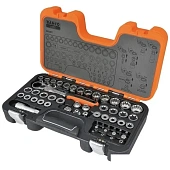 Набор головок торцевых BAHCO 1/2 10-24мм, бит ISO 1174, матовое хромовое покрытие 53 шт (S530T)