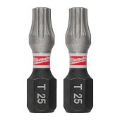 MILWAUKEE Біта SHOCKWAVE, TX25, 25мм, (3шт)