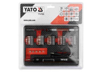 YATO Викрутка акумул. з набором біт YATO : Li-Ion 3.6В 450 мАгод, LED-підсвітка, HEX-1/4", CrV, 39шт