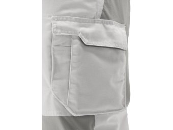 Штани робочі 4-WAY стреч SERWAL біло-сірі YATO розм M/ 84-90 см, ріст- 170-180 см, 11 кишень [10]