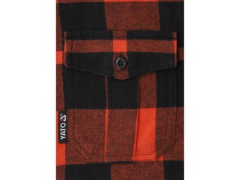 Сорочка фланелева червоно-чорна, YATO розм. 2XL/ 82см х 62см,100%-бавовна[40]