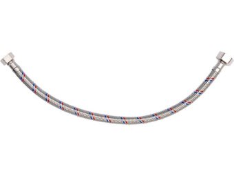 Шланг водопровідний з опліткою з нерж сталі FALA l= 400мм, Ø= 8/12, з'єднання F-1/2" х F-3/8" 1 МПа