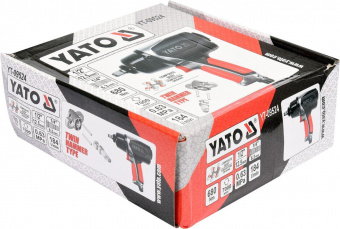 YATO Гайковерт ударний пневматичний YATO : квадрат 1/2", F=680 Nm, роб. тиск- 6,3 Bar при 184 л/хв  