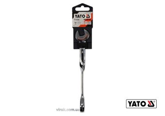 YATO Ключ ріжково-накидний, кручений 90° з тріщаткою YATO : М= 14 x 192 мм, HRC 40-45, Cr-V  | YT-01