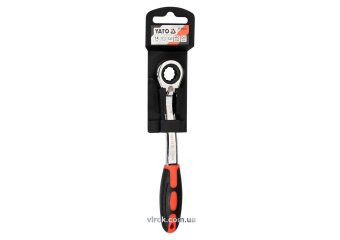 YATO Ключ накидний, вигнутий з тріщаткою YATO: М14, HRC 42-48, Cr-V, з прогумов. ергономічною ручкою