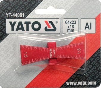 YATO Шаблон розмічальний YATO контур "ластівковий хвіст" зі шкалою, 64х 23х 18 мм  | YT-44081